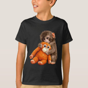 Vrouwen schattige aap slaan Japanse baby aap T-shirt