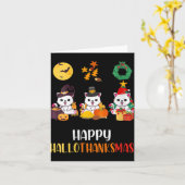 Vrouwen Schattige Kitten Halloween Cat Christmas H Kaart (Gele Bloem)