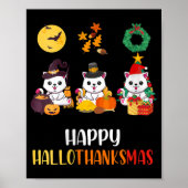 Vrouwen Schattige Kitten Halloween Cat Christmas H Poster (Voorkant)