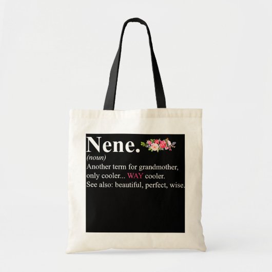 vrouwen schattige neen definitie grootmabloem tote bag (Voorkant)