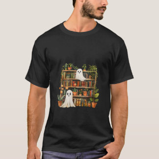 Vrouwen Schattigee bibliothecaris Spooky Ghost Boe T-shirt