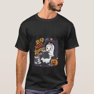 Vrouwen Schattigee boeken Ghost Lees meer Boeken F T-shirt