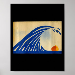 Vrouwen Schattigee golf van blauwe golf kamala voo Poster