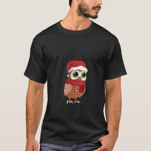Vrouwen Schattigee Uil Kerstmis Gift met Kerstmis T-shirt