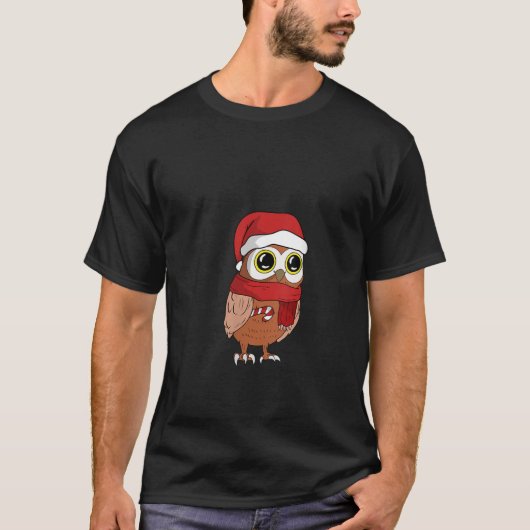Vrouwen Schattigee Uil Kerstmis Gift met Kerstmis T-shirt (Voorkant)