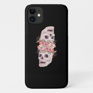 Vrouwen Schedel Bloemen Hoofd Schilderen Kunst-Wer Case-Mate iPhone Case