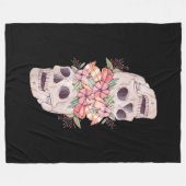 Vrouwen Schedel Bloemen Hoofd Schilderen Kunst-Wer Fleece Deken (Voorkant (Horizontaal))