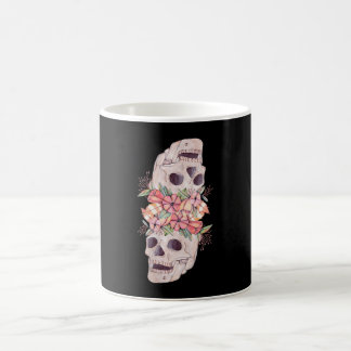 Vrouwen Schedel Bloemen Hoofd Schilderen Kunst-Wer Koffiemok