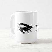 Vrouwen Schets Wenkbrauwen Koffiemok (Voorkant links)