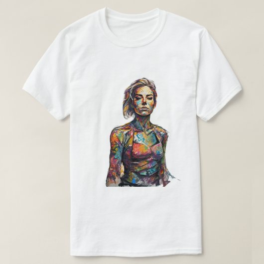 Vrouwen schilderen T-shirt (Design voorkant)