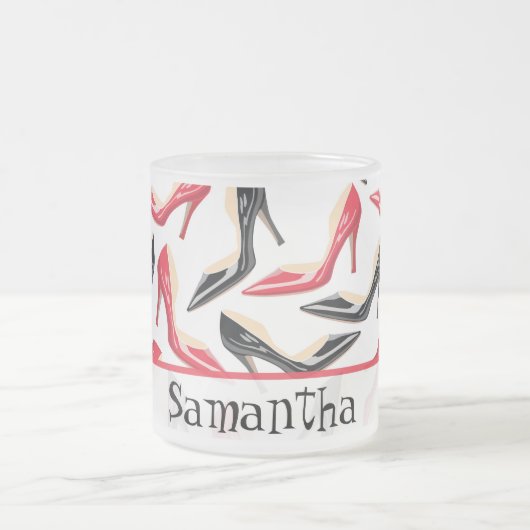 Vrouwen Schoenen High Frosted Glass Coffee Mok Cup (Center)