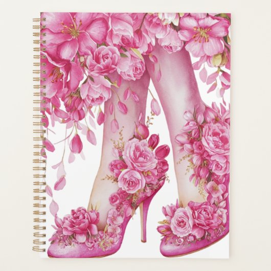 Vrouwen schoenen met bloemen planner (Voorkant)