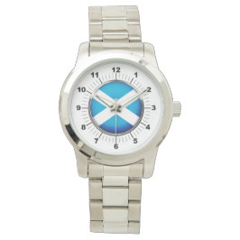 Vrouwen Schotland Vlag Oversized zilveren horloge