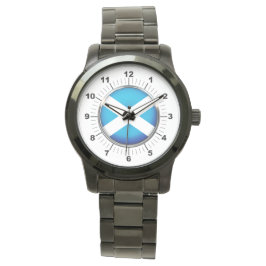 Vrouwen Schotland Vlag Oversized zwart horloge