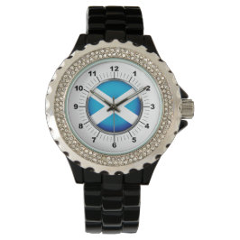 Vrouwen Schotland Vlag Strass Emaille Horloge