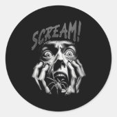 Vrouwen schreeuwen gruwelijk gezicht Sder terreur  Ronde Sticker (Voorkant)