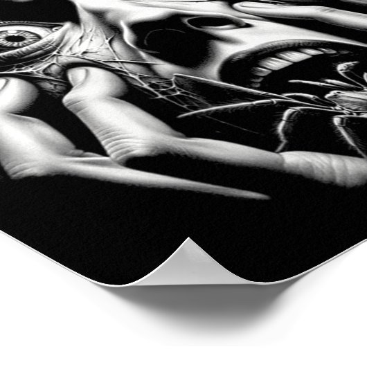 Vrouwen Schreeuwen Horror Face Sder Terror Creepy  Poster (Hoek)