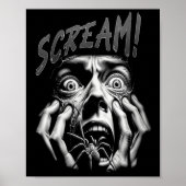 Vrouwen Schreeuwen Horror Face Sder Terror Creepy  Poster (Voorkant)