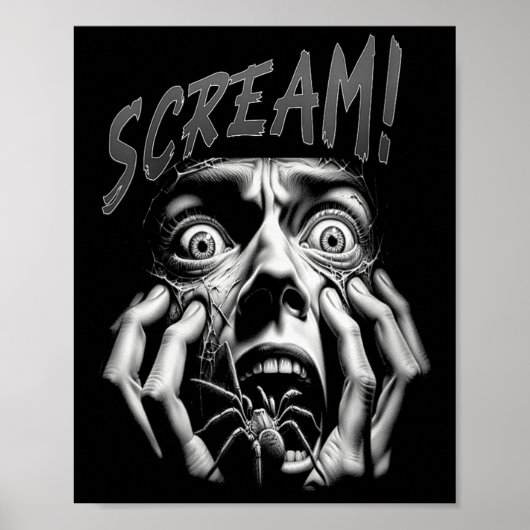 Vrouwen Schreeuwen Horror Face Sder Terror Creepy  Poster (Voorkant)