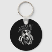 Vrouwen schreeuwen horror gezicht sder terreur gri sleutelhanger (Voorkant)