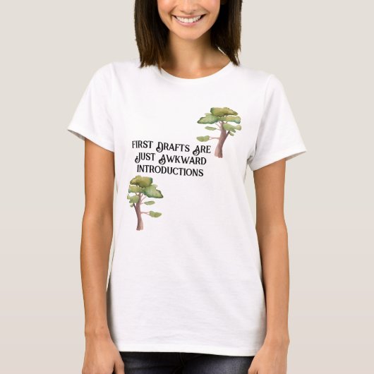 Vrouwen Schrijver Tshirt - Eerste Concepten (Voorkant)