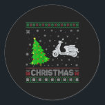 Vrouwen Scooters Kerstboom Lighting Ugly Christmas Ronde Sticker<br><div class="desc">Vrouwen Scooters Kerstboom Verlichting Lelijke Kerst Trui</div>