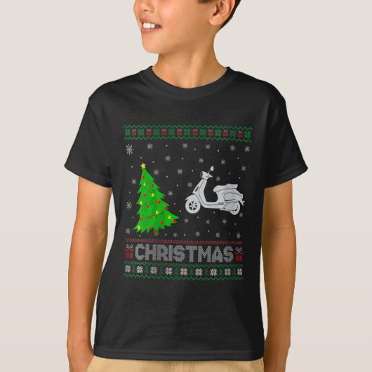 Vrouwen Scooters Kerstboom Lighting Ugly Christmas T-shirt (Voorkant)