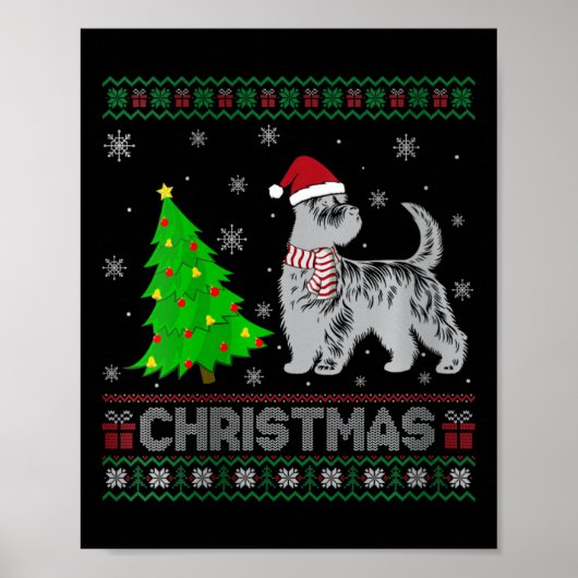Vrouwen Scottie Hond Kerstboom Lighting Ugly Chris Poster (Voorkant)