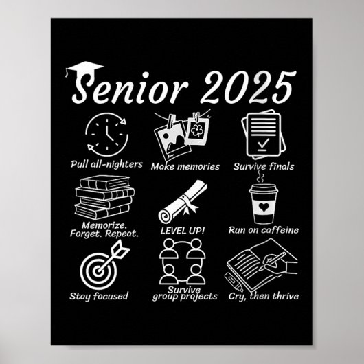Vrouwen Senior Jaar Student - Grappige CL van 2025 Poster (Voorkant)