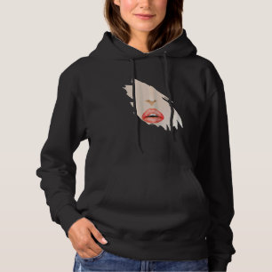 Vrouwen Sensueel Meisje Rode Lippen Kus Schattig Hoodie