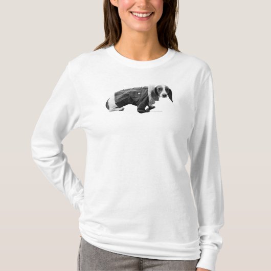 Vrouwen "Shelby in a Jean Jacket" Dachshund L/S T-shirt (Voorkant)