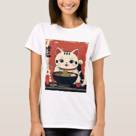 Vrouwen Shirt maneki neko cat