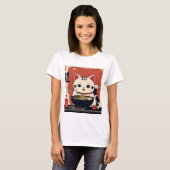 Vrouwen Shirt maneki neko cat (Voorkant volledig)