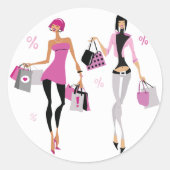 Vrouwen Shopping Stickers (Voorkant)