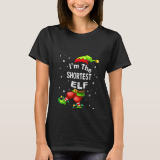 Vrouwen Shortest Elf Matching Family Group Christm T-shirt