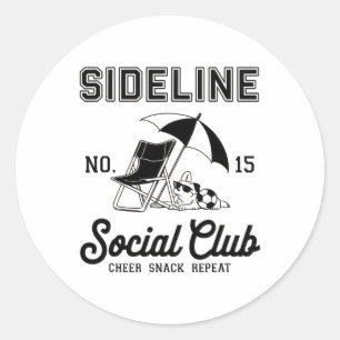Vrouwen Sideline Sociale Club Voetbal Moeder Wedst Ronde Sticker