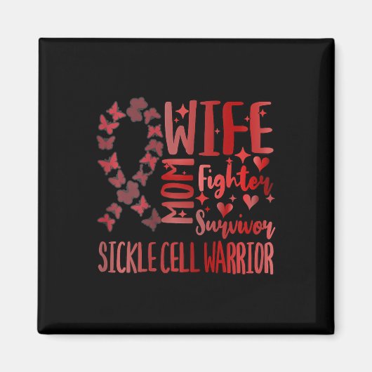 Vrouwen Sikkelcel Bloedaandoening Strijder Strijde Magneet (Voorkant)