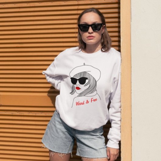 Vrouwen Silhouet Rood & Zwart Lineair Feministisch Trui