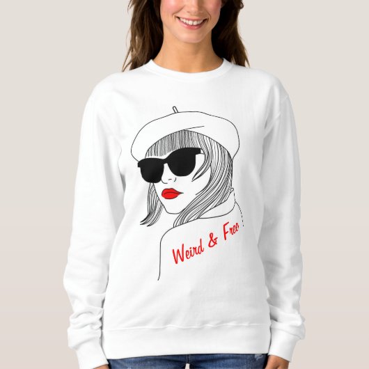 Vrouwen Silhouet Rood & Zwart Lineair Feministisch Trui (Voorkant)