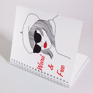 Vrouwen Silhouette Rood & Wit Feministische Quote Notitieboek