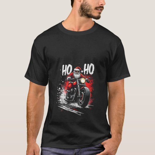 Vrouwen Sinterklaas motorfiets V Hals T-shirt (Voorkant)