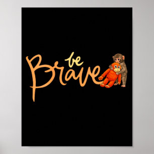 Vrouwen slaan baby aap schattig knuffeldier dieren poster