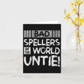 Vrouwen Slechte Spellers van de Wereld Untie Grapp Kaart (Gele Bloem)