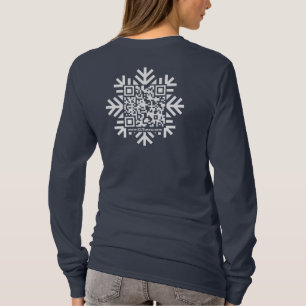 Vrouwen Slim Fit Sneeuwvlok QR-code T-shirt