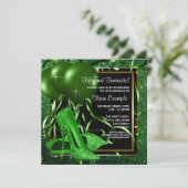 Vrouwen Smaragd Groen Hoge hak Schoen Verjaardagsf Kaart (Staand voorkant)