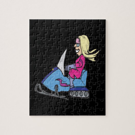 Vrouwen Snowmobiing Legpuzzel (Verticaal)