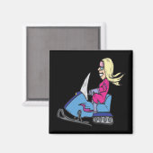 Vrouwen Snowmobiing Magneet (Voorkant / Achterkant)