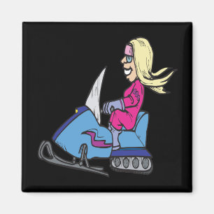 Vrouwen Snowmobiing Magneet