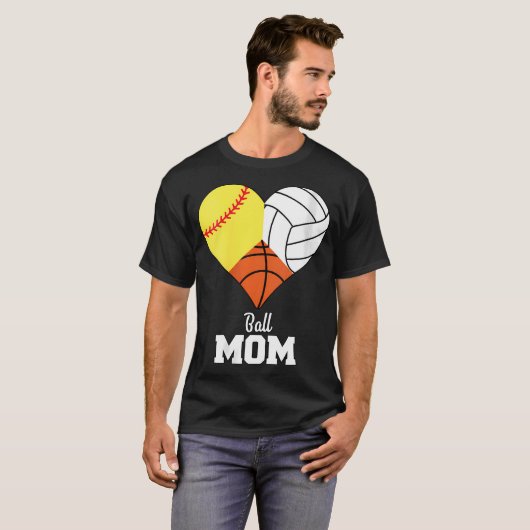Vrouwen Softbal Mam Basketbal Mam Volleybal Mam T-shirt (Voorkant volledig)