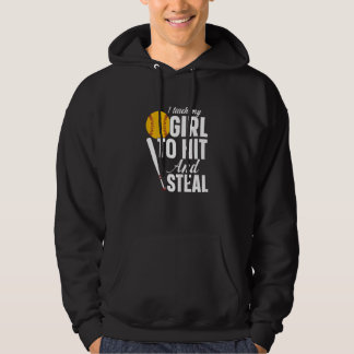 Vrouwen Softbal Mama Ik leer mijn meisje te slaan  Hoodie